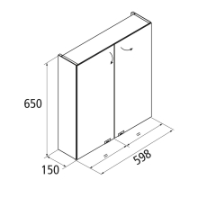 Spiegelschrank ALLIANCE 600 2 doppelte Spiegeltüren600 x 650 x 150 mm