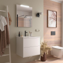Komplett-Set OPTIMUS 600 WHITE SATIN + Waschtisch +...