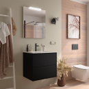 Komplett-Set OPTIMUS 600 BLACK SATIN + Waschtisch +...