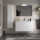 Komplett-Set OPTIMUS 1000 WHITE SATIN + Waschtisch + Spiegel + Leuchte