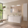 Komplett-Set OPTIMUS 1200 WHITE SATIN + Waschtisch + Spiegel + Leuchte