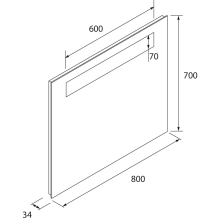 Salger Spiegel ALCOR 800 mit Led-Leuchte und Anti-Beschlag 800 x 700 mm