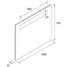 Salger Spiegel ALCOR 1000 mit Led-Leuchte und Anti-Beschlag 1000 x 700 mm