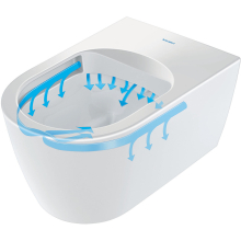 Duravit Wand-WC ME by Starck Compact 480 mm Tiefspüler, rimless, Durafix, weiss