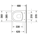 Duravit Wand-WC ME by Starck Compact 480 mm...