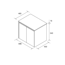 Badezimmermöbel BALTIC 600 2 Türen EICHE AFRIKA + Waschtischplatte