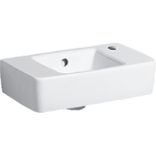Geberit Handwaschbecken Renova Compact mit Hahnloch R, mit ÜL 400x250mm weiß