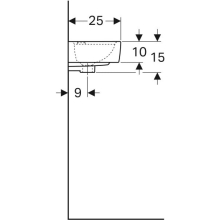 Geberit Handwaschbecken Renova Compact mit Hahnloch R, mit ÜL 400x250mm weiß