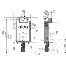 Alcadrain AM115/1000E Renovmodul Ecology Vorwandinstallationssystem für Einmauerung