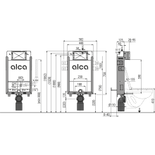 Alcadrain AM115/1000V Renovmodul mit Entlüftungsvorbereitung Vorwandinstallationssystem für Einmauerung