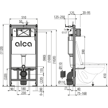 Alcadrain Vorwandinstallationssystem Ecology für Trockenbau (aus GK) AM101/1120E