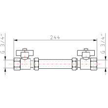 ams Einbausatz für Verschraubungs-WZ EBS DN15, G 3/4 x110-D-KH