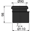 alcadrain M907 Reduktion komplett DN90/110