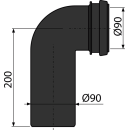 alcadrain M908 Ablaufbogen komplett DN90/90