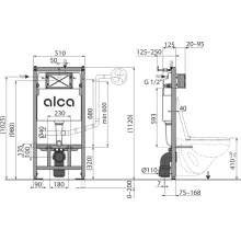 alcadrain WC Sanitärmodul AM121/1120 Vorwandinstallationssystem mit integrierter hygienischer Rohrspülung