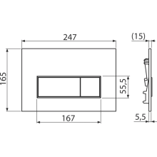 Alcadrain WC - Betätigungsplatte M57-GM-M Gun Metall-Matt