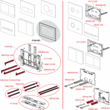 Alcadrain WC - Betätigungsplatte MOON  Alunox-Matt Edelstahl