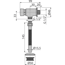 Alcadrain ATS001 Druckspüler für Urinal Chrom