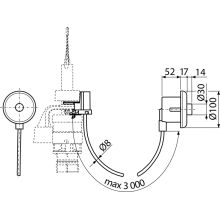 Alcadrain MPO10 Manuelle pneumatische Fernauslösung, Weiß, für Wandeinbau