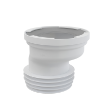 Alcadrain Anschluss für Stand-WC, exzentrisch 20 mm, 110 mm, Länge 125 mm, PP, weiß