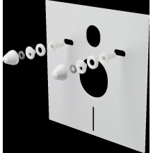 alcadrain Schallschutz für Wand-WC und Bidet mit Zubehör und Weißabdeckung