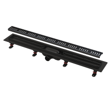 Alcadrain APZ10BLACK Duschrinne mit Rand für den perforierten Rost, Schwarz-Matt