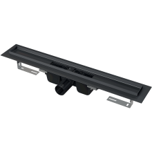 Alcadrain APZ1BLACK Duschrinne mit Rand für den perforierten Rost, Schwarz-Matt