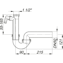 Dallmer Röhren-Siphon 100/1 m 1 Waschgeräte-Anschluss 11/2 xDN 50