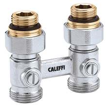 Caleffi Zweirohr-Hahnblock 1/2" AG, DG-Form
