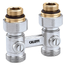 Caleffi Zweirohr-Hahnblock 1/2" AG, DG-Form