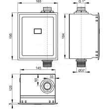 Alcadrain ASP3-B Automatischer WC-Spüler, verchromt, 6 V (Batterieversorgungversorgung)