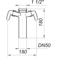 Dallmer Tauchrohr 010/2 m zwei Winkelschlauchtüllen 11/2 xDN 50