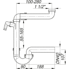 Dallmer Raumspar-Siphon 121 11/2 xDN 40