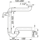 Dallmer Raumspar-Siphon 121 11/2 xDN 40