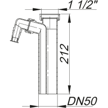 Dallmer Tauchrohr 010/1 m einer Winkelschlauchtülle 11/2 xDN 50