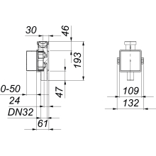 Dallmer Kondensat-Siphon 138 Wandeinbau DN 32