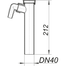 Dallmer Tauchrohr 010/1 m einer Winkelschlauchtülle 11/2 xDN 40