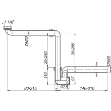 Dallmer Waschtisch-Möbel-Siphon 137 DN 40