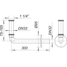 Dallmer Anschlussbogen 320 zu Wandeinbau-Siphon 11/4 xDN 32