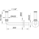 Dallmer Anschlussbogen 320 zu Wandeinbau-Siphon 11/4 xDN 32