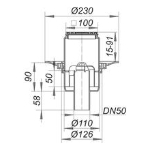 Dallmer Aufsatz DallDrain Pure, 100 x 100 mm