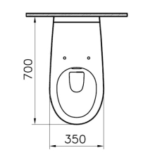 Vitra Bad C100 Wand-Tiefspül-WC spülrandlos 700mm Ausladung weiß