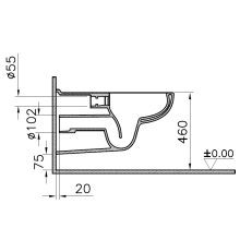 Vitra Bad C100 Wand-Tiefspül-WC spülrandlos 700mm Ausladung weiß