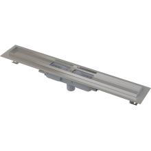 Alcadrain APZ1101 Low Duschrinne mit Rand für den perforierten Rost, Abfluss senkrecht