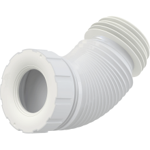 alcadrain Flexianschluss für Stand-WC, 70–110 mm × 90–110 mm, Länge 230–530 mm, PP, weiß