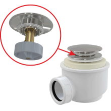 Alcadrain A465C-50 Ablaufgarnitur CLICK/CLACK für die Duschwannen, Metall Ø 50
