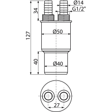Alcadrain HT Anschluss-Reduktion 40/50 × G1/2"