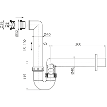 Alcadrain Siphon für abtropfendes Kondensat DN40