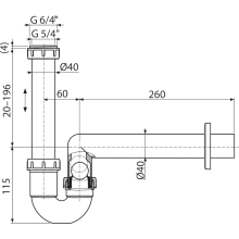 Alcadrain Siphon für abtropfendes Kondensat DN40