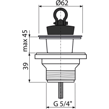 Alcadrain Ablaufventil für  Waschbecken 5/4" mit einem Kunststoffgitter DN63